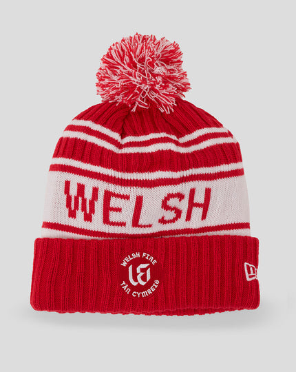 New Era Sport Bobble Beanie - Welsh Fire - Red