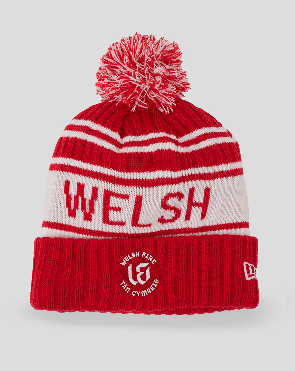 New Era Sport Bobble Beanie - Welsh Fire - Red