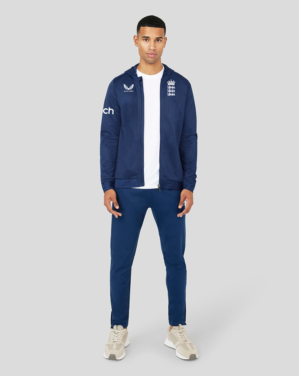 Men's England Cricket Training Zip Through Hoodie - Navy