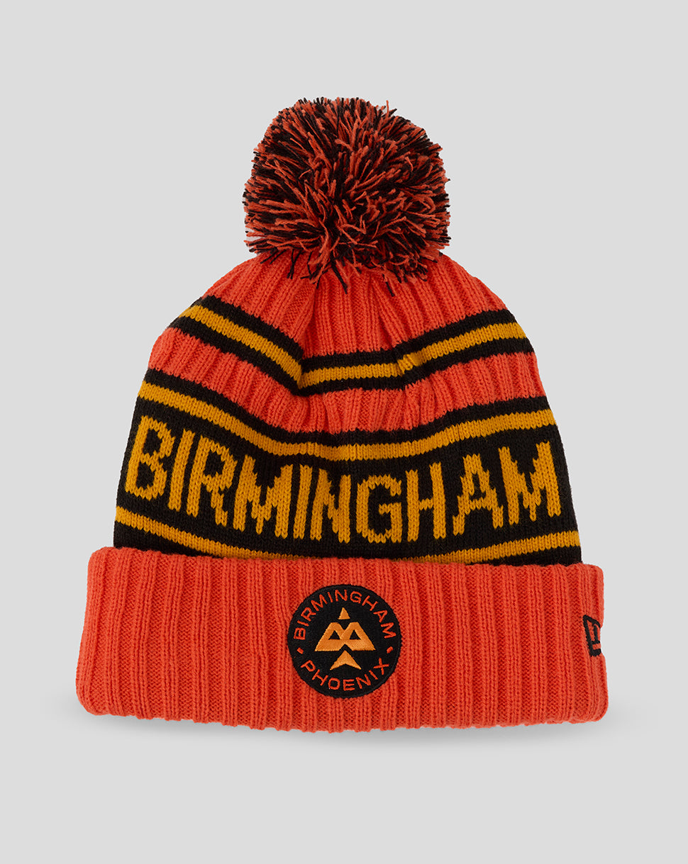 New Era Sport Bobble Beanie - Birmingham Phoenix - Orange/Black