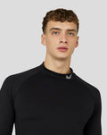 Men's Golf Long Sleeve Mock Neck Base Layer - Black