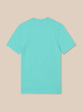 Back view of Zone Training T-Shirt in Light Aqua showing ribbed panel and curved hem