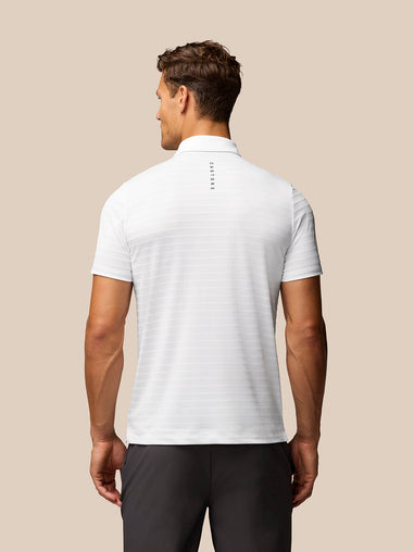 Golf Pinnacle Pique Stripe Polo - White