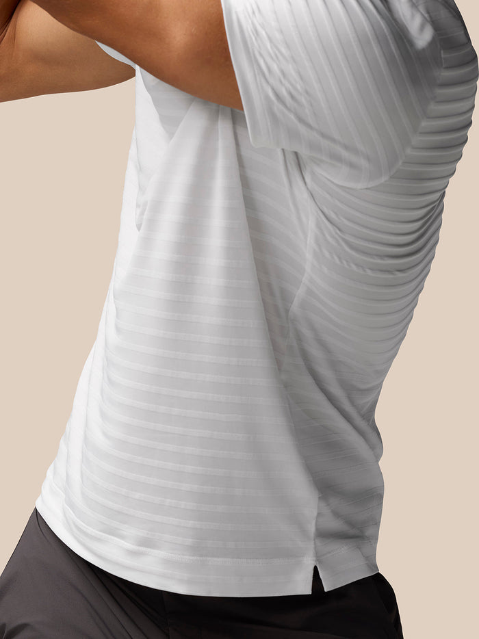 Golf Pinnacle Pique Stripe Polo - White