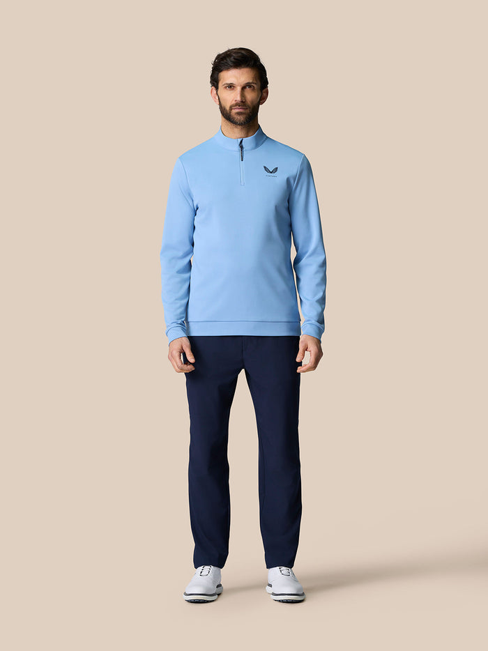 Golf Club Classic Quarter Zip Top  - Sky Blue