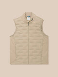 Beige Castore Golf Pinnacle lightweight hybrid gilet with full front zip and quilted front panel