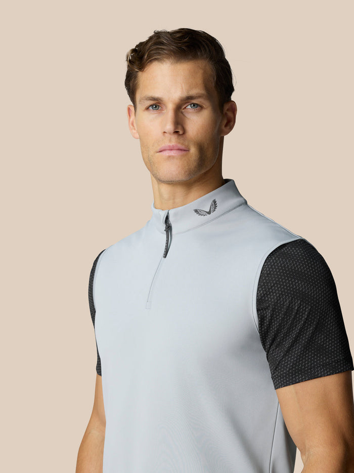 Men’S Golf Club Classic Half Zip Gilet - Mid Grey