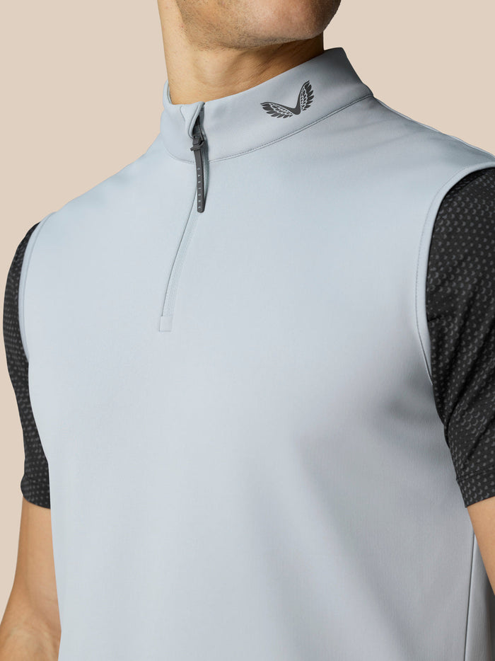 Men’S Golf Club Classic Half Zip Gilet - Mid Grey