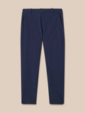 Front view of navy Golf Pinnacle Winter Trouser showing waistband belt loops and button closure