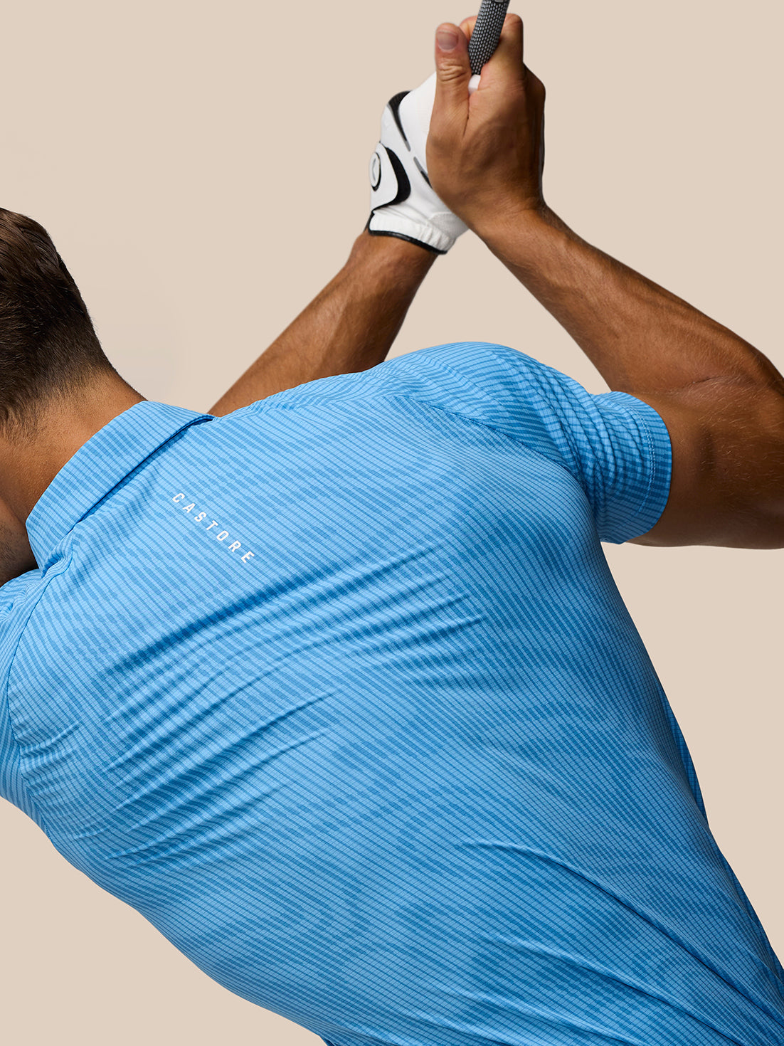 Golf Club Glow Printed Polo - Cool Blue/White