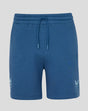 Close-up of waistband and drawstring on Mens Travel Adapt Fleece Shorts in Ensign Blue.