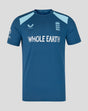 Blue short sleeve training T shirt with England crest and light shoulder panels for agile unrestricted movement