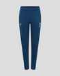 Front view of blue training pants with England crest on the thigh and light side panel