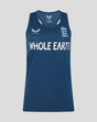 Ensign blue training racer back with bold Whole Earth graphic and England cricket crest