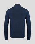 Unisex Embroidered  1/4 Zip Sweater - Navy