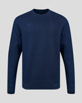 Unisex Embroidered Crew Neck Sweater - Navy