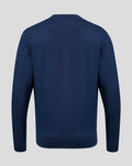 Unisex Embroidered Crew Neck Sweater - Navy