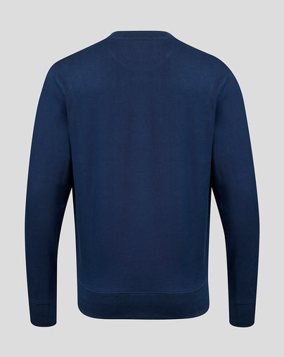 Unisex Embroidered Crew Neck Sweater - Navy