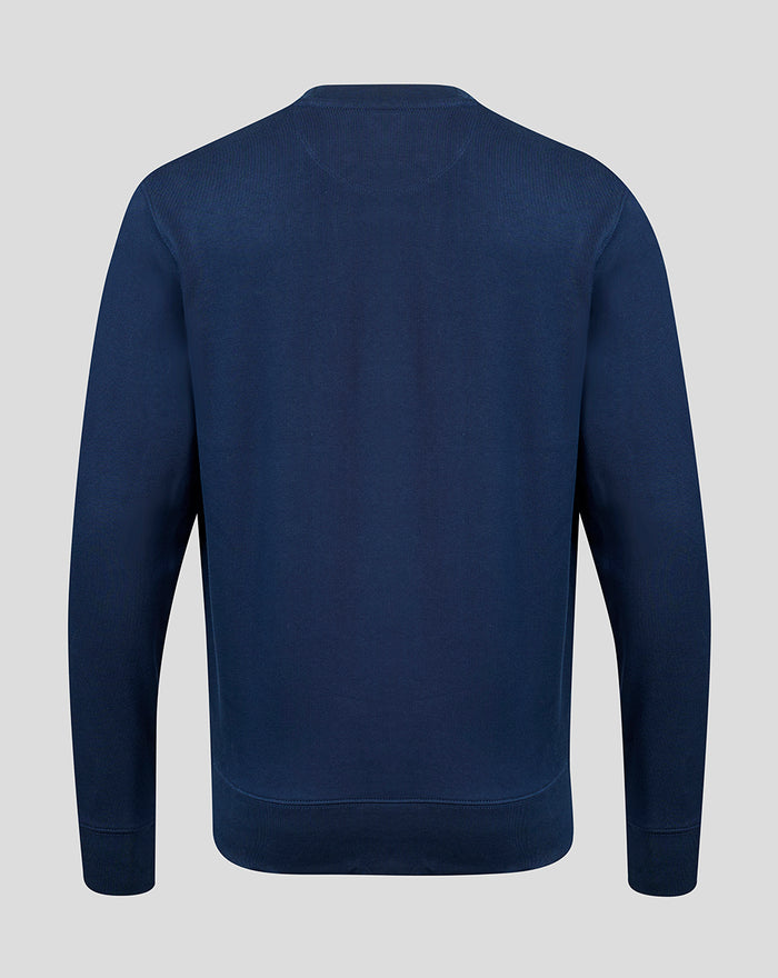 Unisex Embroidered Crew Neck Sweater - Navy
