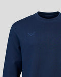 Unisex Embroidered Crew Neck Sweater - Navy