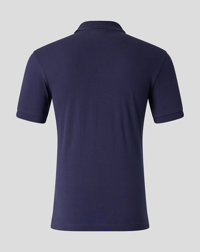 Adults 26/27 Essentials Crest Short Sleeve Polo - Navy