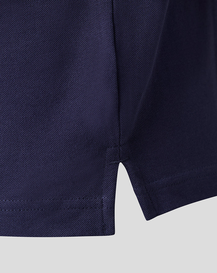 Adults 26/27 Essentials Crest Short Sleeve Polo - Navy