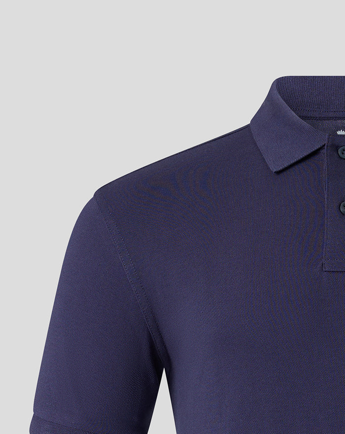 Adults 26/27 Essentials Crest Short Sleeve Polo - Navy