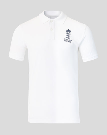 Adults 26/27 Essentials Crest Short Sleeve Polo - White