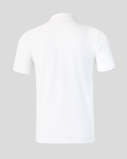 Adults 26/27 Essentials Crest Short Sleeve Polo - White
