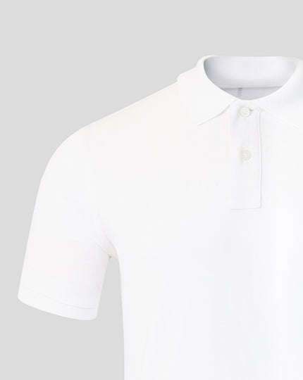 Adults 26/27 Essentials Crest Short Sleeve Polo - White