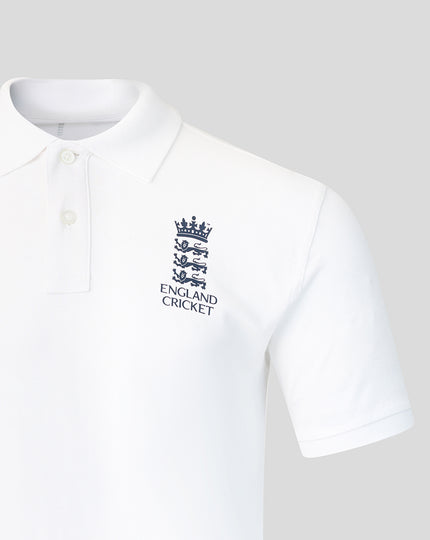 Adults 26/27 Essentials Crest Short Sleeve Polo - White