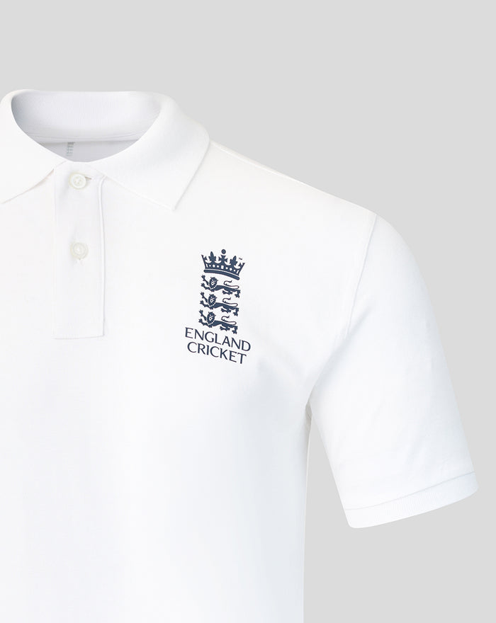 Adults 26/27 Essentials Crest Short Sleeve Polo - White