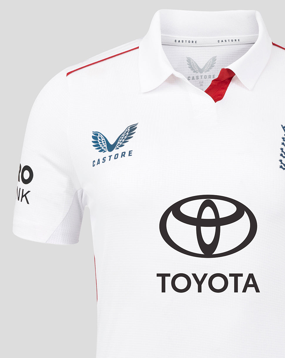 WOMENS 26/27 ECB TEST REPLICA SHORT SLEEVE SHIRT - WHITE