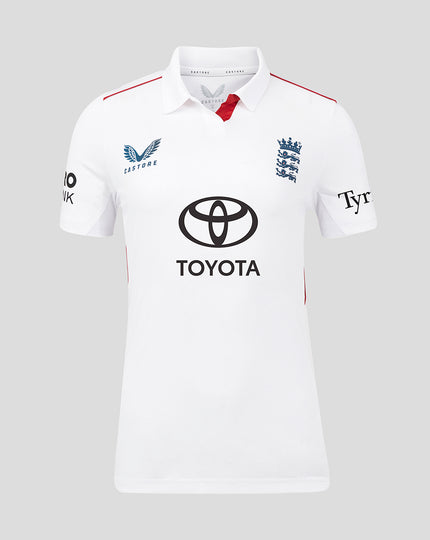 Womens 26/27 England Cricket Test Pro Short Sleeve Shirt - White