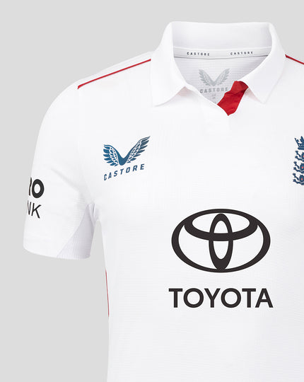 Womens 26/27 England Cricket Test Pro Short Sleeve Shirt - White