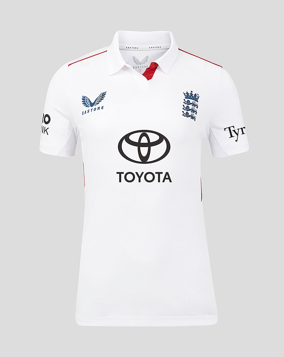 Womens 26/27 England Cricket Test Short Sleeve Shirt - White