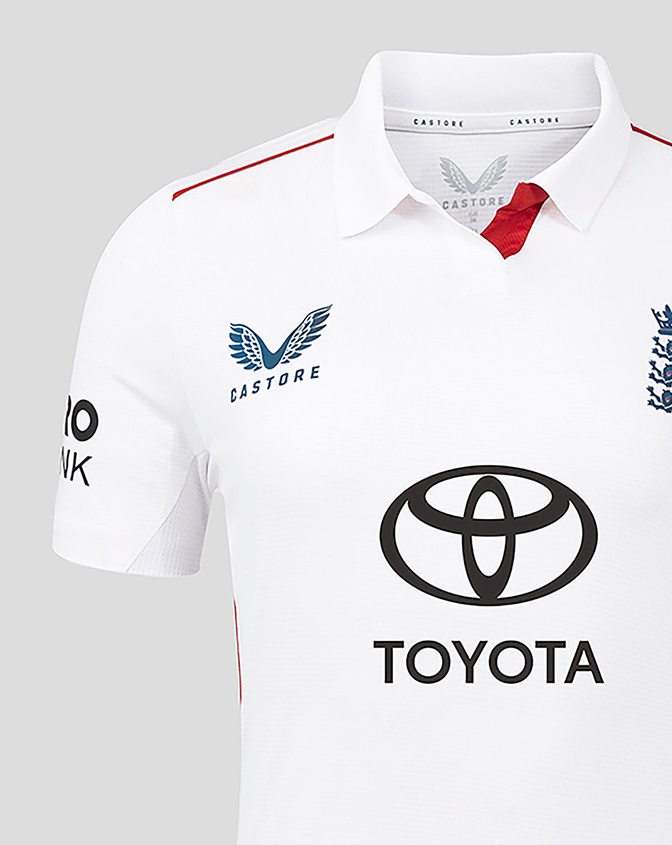 Womens 26/27 England Cricket Test Short Sleeve Shirt - White
