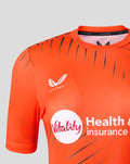 Bright orange Womens Sunrisers Leeds The Hundred short sleeve training T shirt with Vitality sponsor logo on the front