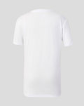 Back view of plain white juniors T shirt