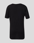 Back view of a plain black junior T shirt from the Sunrisers Leeds The Hundred collection