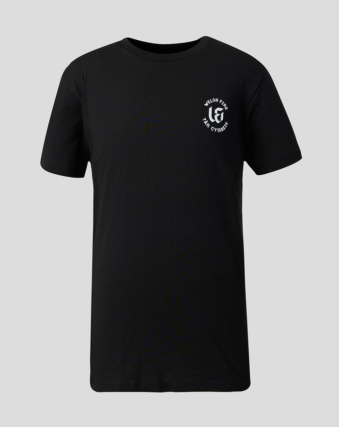 Juniors Welsh Fire Fuel The Fire T-Shirt Black