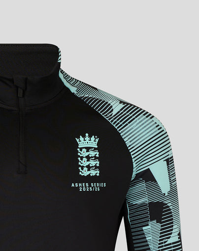Junior 25/26 England Cricket Ashes Pro Quarter Zip Training Top
