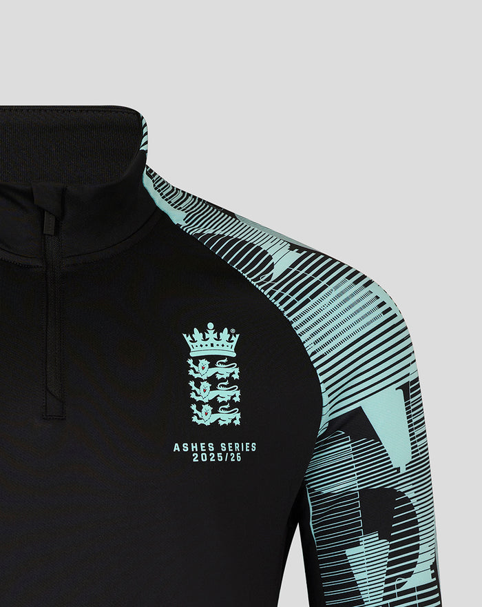 Junior 25/26 England Cricket Ashes Pro Quarter Zip Training Top