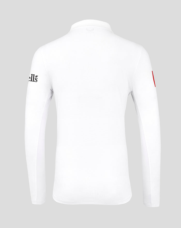 Mens 26/27 England Cricket Test Pro Long Sleeve Shirt - White