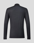 Back view of a dark grey Welsh Fire 2026 performance quarter zip top with a high collar