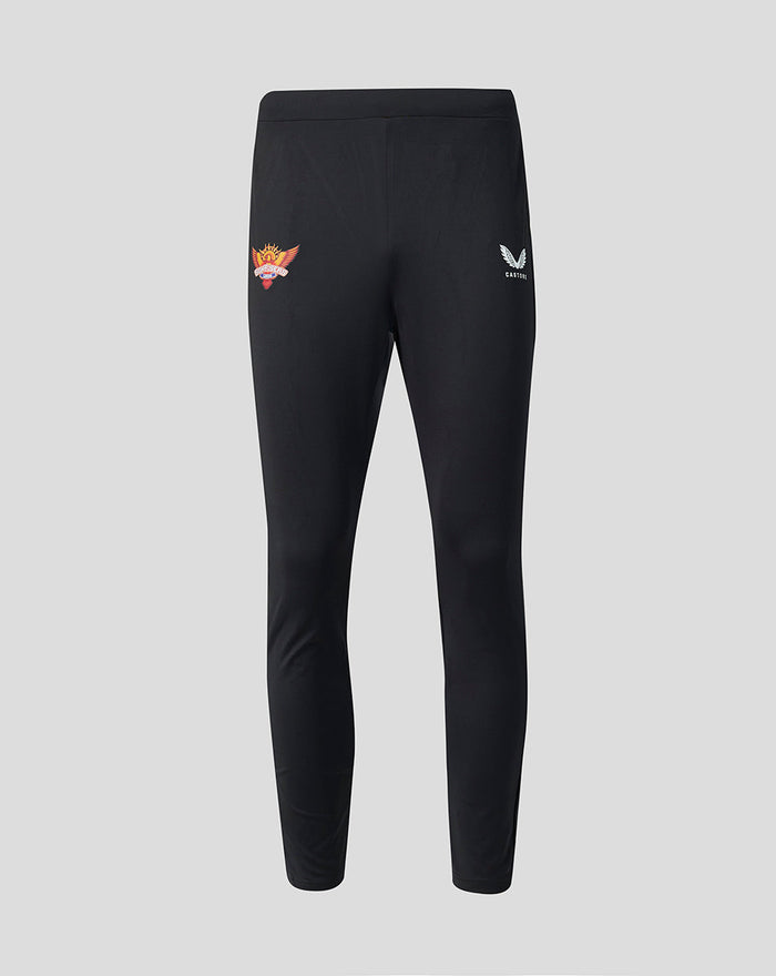 Front view of black Slim Fit Pant with Sunrisers Leeds crest on the left thigh and Castore logo on the right.