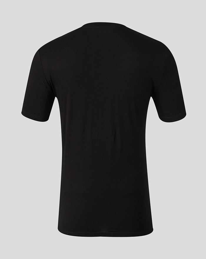 Back view of black Sunrisers Leeds The Hundred Small Wings T Shirt with a plain back
