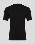 Back view of black The Hundred Junior T-Shirt with solid color fabric