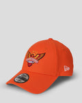 Front three-quarter view of orange cap with embroidered Sunrisers Leeds logo on the front panel