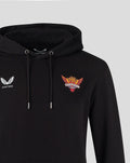 Black unisex hoodie with white Castore wing logo on left chest and Sunrisers crest on right chest